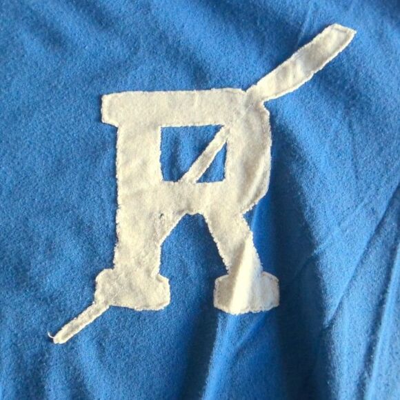 VINTAGE Rugby Ralph Lauren 'R' Patch Ringer Tee Blue (Y2K, Size L) - Picture 2 of 4